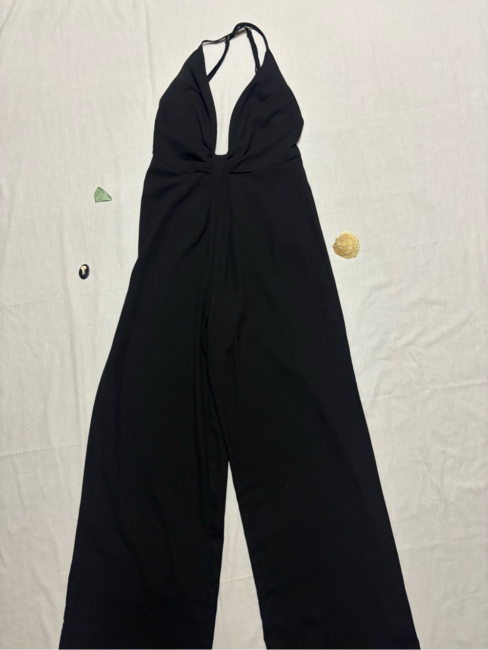 Forever 21 Black Halter Wide-Leg Jumpsuit